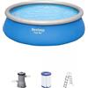 Bestway Piscina Gonfiabile Fuori Terra Tonda 457x122 cm Filtro Pompa Scaletta