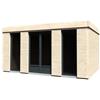 BricoShop24 Casetta in Legno Abitabile 5x3.6 metri Parete Isolanti Porta Finestra Giardino