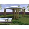 BricoShop24 Gazebo in Legno 3.6x3 da Giardino Pergola Copertura Pvc Grigliato