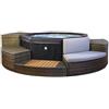 BricoShop24 Piscina Vasca Idromassaggio Spa 193x73 con Mobili 6 Persone Filtro Semi Rigida