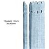 BricoShop24 10 Paletti per Recinzione a T 100 cm 30x30 in Ferro Zincato Pali Metallo