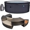 BricoShop24 Piscina Idromassaggio Spa 156x70 Mobili Rotonda Riscaldata 4 Adulti Semi Rigida