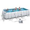 BestWay Piscina Frame Fuori Terra 549x274x122 Rettangolare con Filtro a Sabbia Scaletta