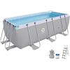 Jilong Piscina Fuoriterra Rettangolare 400x200 Acciaio con Pompa a Cartuccia Scaletta