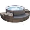 BricoShop24 Piscina con Mobili Idromassaggio Spa 184x73 6 Persone Semi Rigida Rotonda