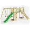 BricoShop24 Parco Giochi Giardino per Bimbi Ponte Altalena Scivolo Arrampicata Legno