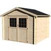 BricoShop24 Casetta in Legno 3x3 metri Block House 34 mm Moderna Porta Attrezzi da Giardino