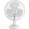 BricoShop24 Ventilatore da Tavolo 30cm 3 Velocità e Oscillazione Orizzontale Bianco