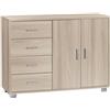 BricoShop24 Madia Olmo Credenza Bassa Mobile 2 Ante 4 Cassetti Contenitore Salone