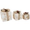 MAZZEO SET 3 PACCHI REGALO NATALIZI LUMINOSI diverse misure e decorazioni