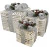 MAZZEO SET 3 PACCHI REGALO NATALIZI LUMINOSI diverse misure e decorazioni