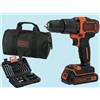 BLACK+DECKER TRAPANO PERCUSSIONE BLACK&DECKER BDCHD18S32 CON 32 ACCESSORI