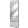 BricoShop24 Scarpiera Slim 5 Ante con Specchio Ribalta Grigio Legno Porta Scarpe Salvaspazio