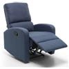 MyLiving Poltrona Reclinabile Blu in Tessuto Relax Letto Salotto Imbottita Leva Manuale
