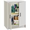 BricoShop24 Kit Armadio Mobile Basso 2 Ante Bianco Lavanderia Multiuso Ripiani Armadietto