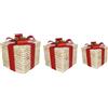 MAZZEO SET 3 PACCHI REGALO NATALIZI LUMINOSI diverse misure e decorazioni