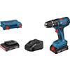 BOSCH TRAPANO AVVITATORE A PERCUSSIONE BOSCH GSB18-2LI - 2 BATTERIE A LITIO