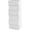 TopQuality Furniture Settimino con 6 Cassetti Onda in Legno Bianco Lucido Camera Ingresso