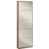 BricoShop24 Scarpiera Slim Noce 5 Ante con Specchio Ribalta Porta Scarpe Salvaspazio