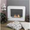 Rovelli Camino Bioetanolo Bifacciale Bianco Design Decorativo Cornice con Vetro Etanolo