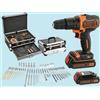BLACK & DECKER TRAPANO PERCUSSORE 2 BATTERIE BLACK&DECKER SUPER KIT BDC718AS2F
