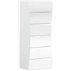 TopQuality Furniture Settimino a 6 Cassetti Bianco Lucido Cassettiera Alta in Legno per Camera