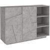 TopQuality Furniture Madia da Ingresso 120 cm Credenza Grigio Cemento con Ante e Ripiani