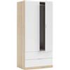 Habitdesign LINEA LC - ARMADIO 2 ANTE CON 2 CASSETTI 80x52x180h
