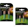 DURACELL BATTERIE PILE RICARICABILI DURACELL STILO E MINI STILO 5 blister da 2 pz. cad.