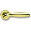 Ghidini Coppia Maniglia per porte Serie Airone Ottone Lucido Verniciato c/rosetta