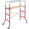 BricoShop24 Mini Ponteggio Trabattello in Acciaio con Ruote 144x62 Altezza Lavoro 3 mt Casa