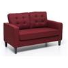 MyLiving Divano 2 Posti Rosso da Salotto 145 cm Economico Imbottito Cuscini in Tessuto