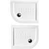 BricoShop24 Piatto Doccia 70x90 5.5 cm Bianco Angolare in Ceramica Semicircolare Piletta 90