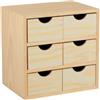 ASTIGARRAGA LINEA NATURA MINI CASSETTIERA 6 CASSETTI 28x20x28 IN LEGNO DI PINO NATURALE