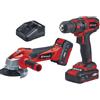 Einhell Trapano avvitatore TC-CD 18/35 Smerigliatrice TC-AG 18/115 Einhell kit completo