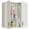 BricoShop24 Armadio Pensile Sospeso 2 Ante Bianco Mobile Lavanderia Bagno Armadietto Legno