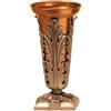 Vaso portafiori per cimitero 18,5x10,5 cm In bronzo con interno in rame Da terra