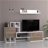 BricoShop24 Parete Attrezzata in Legno Bianco e Noce Mobile Porta TV Moderno per Salotto
