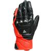 DAINESE - 4-Stroke 2 Gloves, Guanto Moto Corto, Guanto da Moto in Pelle, Protezioni su Nocche, Uomo, Nero/Rosso Fluo, M