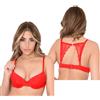 Reggiseno imbottitura push up intimo donna sexy bra rosso in pizzo trasparente