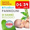 PureBorn 34 Pannolini Taglia 1 (0-5 kg), Ipoallergenico, Ultra assorbente, Pannolini neonati 0-3 mesi, Dermatologicamente testato, Anti Perdita, pannolino di alta qualità naturali bambù