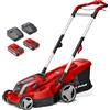 Einhell Tagliaerba a batteria RASARRO 36/36 Kit Power X-Change (36 V, largh. di taglio 36 cm, fino a 400 m², vano 45 l, alt. di taglio 25-75 mm, incl. 2 batterie 3,0 Ah Plus + 2 caricabatteria)