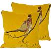 Paoletti Cuscini riempiti Piume di Gunter Velvet, Mostarda, 45 x 45cm, 2 unità