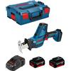 Bosch Professional Sega Universale BOSCH GSA 18 V-LI C (2 x 5,0 Ah + GAL1880CV + L-Boxx 136)