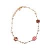 Sovrani Collana Donna Sovrani J10109 In Ottone Dorato Con Perle E Pietre Rosa E Viola