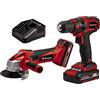 Einhell Trapano avvitatore a batteria e con smerigliatrice flex kit Einhell 18V 4257238