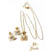 Oro 18kt Set Collana 45cm e Orecchini Punto Luce con Greche in Oro 18KT 750% List. 405€