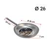 Pentalux Padella Saltapasta Alluminio per Gas, Elettrico Diametro 22-40cm Made in Italy