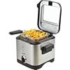 Mesko MS4910 Friggitrice ad Olio Elettrica, 1,5 Litri, Temperatura Regolabile, Secchio Antiaderente Rimovibile, Filtro Antiodore, Finestra,900W, Inox