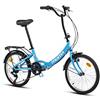 moma bikes Bicicletta Pieghevole First Class 20, Alluminio, SHIMANO 6v, Sella Comfort